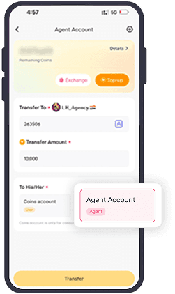 Screenshot of the dashboard for a Poppo Agent and Coin seller