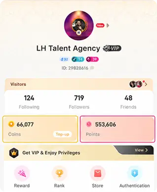 Screenshot of the profile screen with the two balance boxes